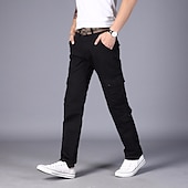 cheap Cargo Pants-Men&#039;s Cargo Pants Combat Trousers 8 Pocket Plain Breathable Lightweight Full Length Casual Daily Trousers ArmyGreen Black Micro-elastic