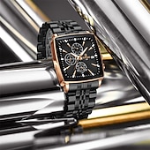 abordables Relojes de Cuarzo-Reloj rectangular REWARD Relojes de cuarzo para hombres Relojes de lujo Reloj de deporte de negocios Reloj con manecillas luminosas Reloj a prueba de agua