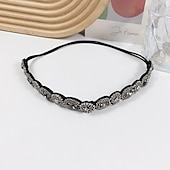 economico Accessori per acconciature-1 pezzi di strass in rilievo elastico della fascia gioiello fasce fascia dei capelli della perla perline di cristallo delle donne avvolgere la testa delle ragazze della signora accessori dei monili