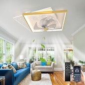voordelige Plafondventilatorverlichting-plafondventilator met licht app&amp;amp; afstandsbediening 50cm 3-lichts dimbaar 6 windsnelheden moderne plafondventilator voor slaapkamer, woonkamer, kleine kamer 110-240v