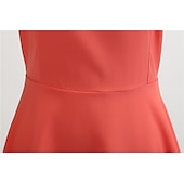 tanie Sukienki-Retro / vintage Lata 50. Sukienka z linii Rockabilly Sukienka huśtawka Krótki kimonowy Łuk Równina W serek Strój na bal maskowy Damskie Bal maskowy Spotkanie towarzyskie Herbaciane przyjęcie Codzienne