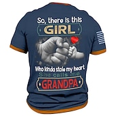 Grandpa Men's Graphic T-Shirt - My Granddaughter Stole My Heart Family Love Gift Short Sleeve Tee3