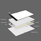 cheap Computers &amp; Tablets-A4 LED Light Pad, Tracing Light Table with Scale Art, Light Table with USB Power, Ultra-Thin Copy Board