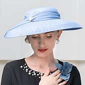 billiga Partyhatt-Huvudbonader Polyester / bomullsblandning syntetisk fiber Plommonstop / Cloche hatt Solhatt Cloche hatt Ledigt Helgdag Dam Brittisk Med Keps Bård Hårbonad Huvudbonader