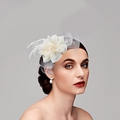 preiswerte Faszinator-Fascinator Hüte Kopfbedeckung Netz Teeparty Pferderennen Ladies Day Melbourne Cup Handgemacht mit floralem Kopfschmuck Kopfbedeckung Kleid zum Beeindrucken Renntag Kleid