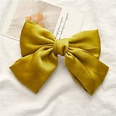 cheap Hair Styling Accessories-Big Satin Layered Hair Bows for Women Girls 7 Inch Pink Blue Barrette Hair Clip Large Ribbon Bows Style Hair Accessories