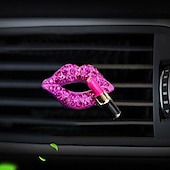 preiswerte Anhänger &amp; Ornamente fürs Auto-süßer lippenstift lippenform bohrer auto parfüm lufterfrischer diffusor auto duft clip vent parfüm auto aroma zubehör automobil dekoration kürbis aromatherapie für auto
