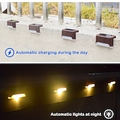 billige Vegglamper til utendørsbruk-solar trinn lys vanntett gårdslys gjerde dekor vegglampe utendørs rekkverk trapp trinn dekorativ belysning