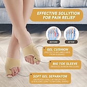 billiga Fothälsa-uppgraderad bunion corrector för kvinnor &amp; män 2 st, icke-kirurgiska bunionstrumpor tåkorrigerare bekväm &amp; andas för dag/natt stöd, hallux valgus smärtlindring halkfri stortå plattång