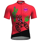 billiga Tröjor för män-Herr Cykeltröja Kortärmad Cykel Tröja Överdelar med 3 bakfickor Bergscykling Vägcykling Andningsfunktion Snabb tork Fuktabsorberande Reflexremsa Gul Röd Blå Grafisk Polyester sporter Kläder