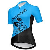 ieftine Tricouri pentru femei-Pentru femei Jersey de ciclism Grafic Literă &amp; Număr Amuzant Manșon scurt Bicicletă Jerseu Topuri cu 3 buzunare spate Ciclism montan Ciclism stradal Uscare rapidă Dungi reflectorizante Înapoi de