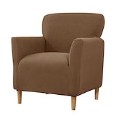 abordables Cubierta de sillón y silla sin brazo-Funda elástica para sillón color burdeos, funda protectora para sofá de 1 plaza con base elástica para niños y mascotas