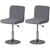 abordables Funda para silla de comedor-2 piezas de funda elástica para taburete de bar, color burdeos, funda para taburete de bar, funda cuadrada giratoria para taburete de bar, funda para silla para comedor, funda de asiento de
