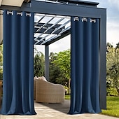 billiga Vattentäta gardiner-vattentäta utomhusgardiner för inomhusbröllop uteplats tjock sekretesshylsa gardiner för bröllop sovrum, vardagsrum, veranda, pergola, cabana, 1 panel