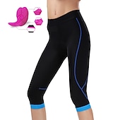preiswerte Hosen, Shorts und Röcke für Frauen-Damen ¾ Radhose Fahhrad 3/4  Sporthose MTB Mountain Rennrad Sport 3D-Pad Atmungsaktiv Schnelltrocknend Feuchtigkeitsableitung Rosa Rot Spandex Bekleidung Fahrradbekleidung