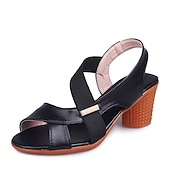 abordables Sandales femme-Sandales à talons compensés kaki pour femmes avec brides élastiques et bout ouvert, chaussures d&#039;été confortables pour la marche, le bureau et les tenues décontractées quotidiennes