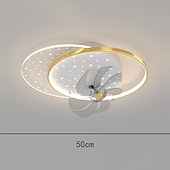 voordelige Plafondventilatorverlichting-plafondventilator met licht app&amp;amp; afstandsbediening 50cm 3-lichts dimbaar 6 windsnelheden moderne plafondventilator voor slaapkamer, woonkamer, kleine kamer 110-240v