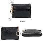 abordables tarjeteros y estuches-1 Uds. Monedero de cuero para hombre y mujer, tarjetero, cartera de mano, mini bolso de cambio con cremallera doble