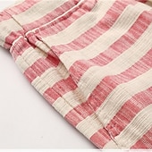 cheap Classic-Men&#039;s Shorts Summer Shorts Beach Shorts Drawstring Elastic Waist Straight Leg Stripe Plaid Checkered Comfort Breathable Short Casual Daily Holiday Fashion Classic Style Black Red