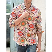 economico Cime-Retrò Vintage Anni &#039;70 Camicia Disco Floreale Paisley Per uomo Casual Quotidiano Parata dell&#039;Orgoglio Mese dell&#039;orgoglio Adulti Top Tutte le stagioni