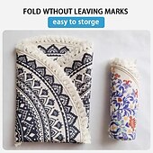 preiswerte Wohn- und Schlafzimmerteppiche-Runder Teppich mit Mandala-Quaste im Ethno-Stil, Wohnzimmer, Schlafzimmer, Couchtisch, Bodenmatte