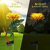 economico Illuminazione vialetto-Luci Solari Da Giardino Per Esterni . Luci Solari Da Giardino Con Fiori Di Crisantemo Impermeabile Luci A LED Ad Energia Solare Da Giardino