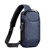 economico Borselli da uomo-Per uomo Borsa a tracolla Borsa da petto Tessuto Oxford Quotidiano Grande Capacità Durevole Tinta unica Nero Verde militare Blu