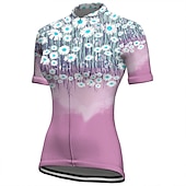 cheap Women's Jerseys-Women's Cycling Jersey Graphic Floral Botanical Short Sleeve Bike Jersey Top with 3 Rear Pockets Mountain Bike MTB Road Bike Cycling Quick Dry Reflective Strips Back Pocket Moisture Wicking Sports