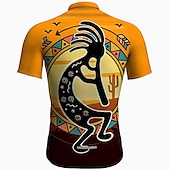 Недорогие Мужские джерси-Муж. Велокофты Графика Богемный С короткими рукавами Велоспорт Джерси Верхняя часть с 3 задними карманами Горные велосипеды Шоссейные велосипеды