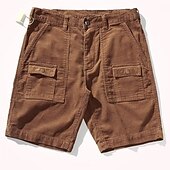 preiswerte Klassiker-Herren Cargo Shorts Kurze Hosen Cordshorts Glatt Komfort Atmungsaktiv Outdoor Täglich Ausgehen Modisch Brautkleider schlicht Grün Khaki
