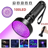 cheap Tactical Flashlights-51/100 LED 395nm UV Flashlight Black Light Ultraviolet Blacklight Detector Aluminum Torch Light UV Lamp