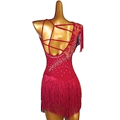 preiswerte Eiskunstlaufkleider-Eiskunstlaufkleid Damen Mädchen Eislaufen Kleider Schwarz Weiß Gelb Kreuz und quer Quaste Gitter Spandex Hochelastisch Wettbewerb Eiskunstlaufkleidung Ärmellos Latintanz Eislaufen Wintersport