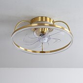 cheap Ceiling Fan Lights-Ceiling Fan with Light Dimmable Circle Design Crystal 50cm 6 Wind Speeds Modern Ceiling Fan for Bedroom, Living Room App &amp; Remote Control 110-240V