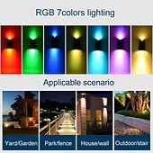 economico Applique per esterni-Lampada Da Giardino Solare Da Esterno Con Lampada Da Giardino Impermeabile Ip65 Cambia Colore RGB Illuminazione Solare Da Giardino