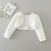 voordelige Bovenkleding-Kinderen Voor meisjes Blouse Effen Kleur Bruiloft Lange mouw Modieus Katoen 3-7 jaar Zomer Wit