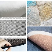 preiswerte Wohn- und Schlafzimmerteppiche-Runder Teppich mit Hahnentrittmuster, Bodendekor, rutschfester, saugfähiger Teppich für Eingangsbereich, Schlafzimmer, Wohnzimmer, Sofa, Heimdeko