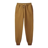 voordelige Joggingbroeken-Voor heren Fleece broek Joggingbroeken Jogger Winter broek Broek Zijzakken Elastische taille Fleece Effen Kleur Comfort Warm Dagelijks Casual Marine Abrikoos