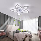 preiswerte Deckenventilator-Leuchten-LED-Deckenventilatoren dimmbar mit Fernbedienung Contral Blumendesign 20 &quot;/ 39&quot; 5/9-Köpfe Unterputz-Deckenleuchte Acryl-Lampenschirm-Kronleuchter Schlafzimmer Wohnzimmer