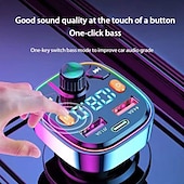cheap Bluetooth Car Kit/Hands-free-Car Bluetooth 5.0 FM Transmitter Wireless Audio Receiver Car MP3 Player 18W PD Fast Charger(1pc)