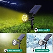 cheap Outdoor Spotlights-Solar Spot Lights Outdoor 2-in-1 Solar Landscape Spotlights Security Lights IP65 Waterproof Wall Lights for Walkway Yard Garden Driveway Pathway Garden 4/7 LED Beads