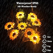 economico Illuminazione vialetto-luci a girasole alimentate ad energia solare, luci solari da giardino, paletti decorativi per fiori da giardino a LED per esterni per decorazioni di vialetti e prati
