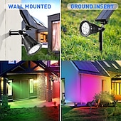 cheap Outdoor Spotlights-Solar Spot Lights Outdoor 2-in-1 Solar Landscape Spotlights Security Lights IP65 Waterproof Wall Lights for Walkway Yard Garden Driveway Pathway Garden 4/7 LED Beads