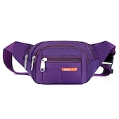 cheap Fanny Packs-Black Waterproof Waist Bag – Multi-Pocket Fanny Pack for Travel, Hiking, Running, and Outdoor Sports