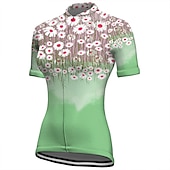 cheap Women's Jerseys-Women's Cycling Jersey Graphic Floral Botanical Short Sleeve Bike Jersey Top with 3 Rear Pockets Mountain Bike MTB Road Bike Cycling Quick Dry Reflective Strips Back Pocket Moisture Wicking Sports