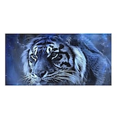billiga set med strandhanddukar-1st stora tjocka badduschhanddukar 3d vit tigerdesign bomull strandhandduk för kvinnor män reser sim yogafilt