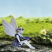 cheap Garden Sculptures&amp;Statues-Fairy Statue,Fairy Angel Crafts, Resin Garden Sculpture Butterfly Wings Flower Elf Outdoor Decoration, For Home Decor Patio Lawn