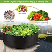 cheap Plant Grow Bags-Extra Large Fabric Raised Planting Bed Round Flower Pot Planter Bag Garden Bed Bag Herb Flower Vegetable Plant