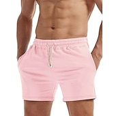 billiga Svett shorts-Herr Rosa shorts Atletiska shorts Svett shorts Träningsshorts Ficka Slät Komfort Andningsfunktion Utomhus Dagligen Utekväll Mode Ledigt Svart Vit