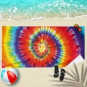 abordables ensembles de serviettes de plage-Serviette de plage tie dye, serviettes de plage de couleur hippie sans sable surdimensionnées, grande serviette de bain douce sup, serviette de bain absorbant l&#039;eau pour hommes, femmes, voyage,