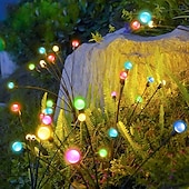 economico Luci paesaggistiche-2/4 confezioni luci lucciola solari impermeabili all&#039;aperto due modalità di luce persistente e lampeggiante 6/8/10 teste bianco caldo bianco multi colore